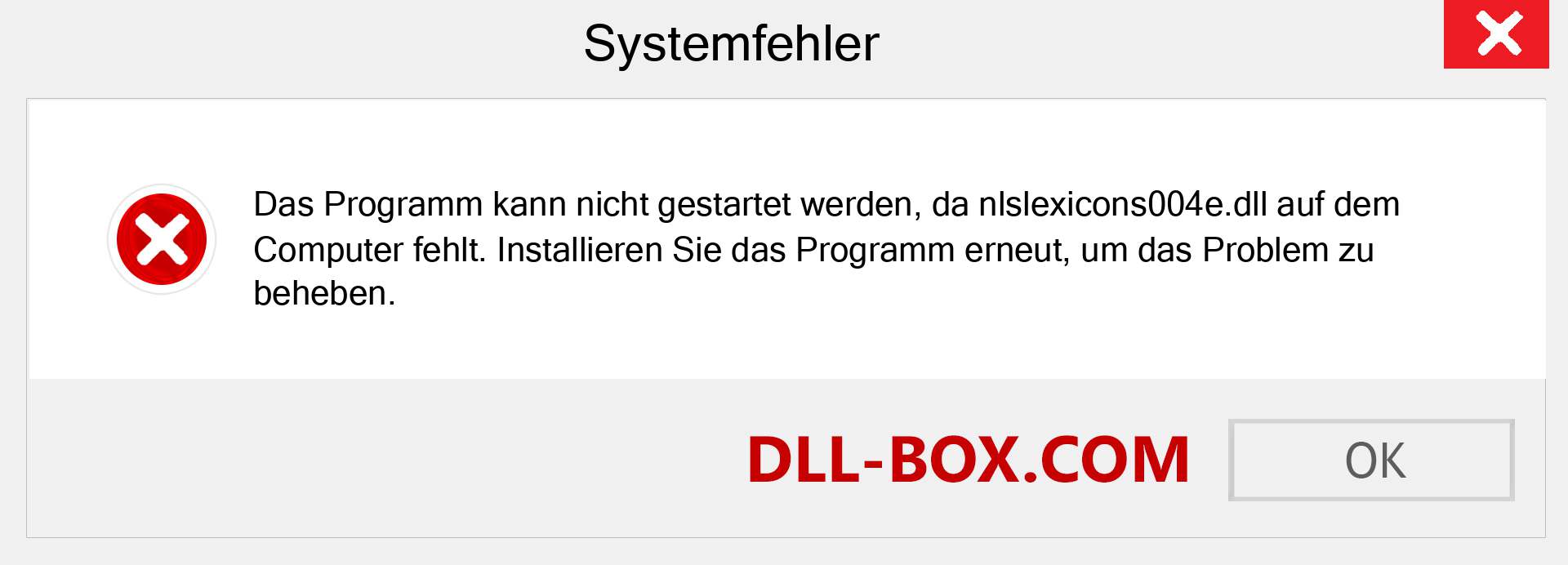 nlslexicons004e.dll-Datei fehlt?. Download für Windows 7, 8, 10 - Fix nlslexicons004e dll Missing Error unter Windows, Fotos, Bildern