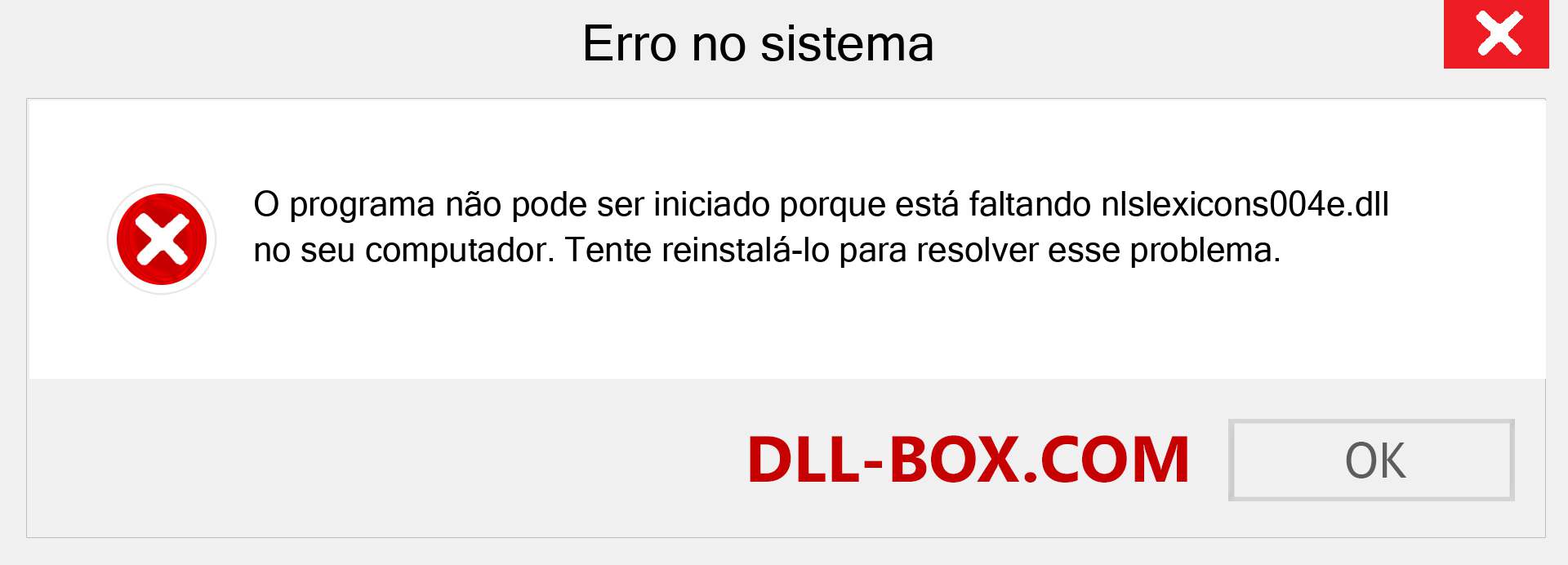 Arquivo nlslexicons004e.dll ausente ?. Download para Windows 7, 8, 10 - Correção de erro ausente nlslexicons004e dll no Windows, fotos, imagens